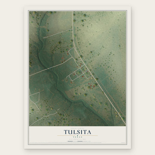 Tulsita, Texas map print, the full design