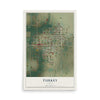Map of Turkey, Texas, 12 x 18 inch unframed archival matte print