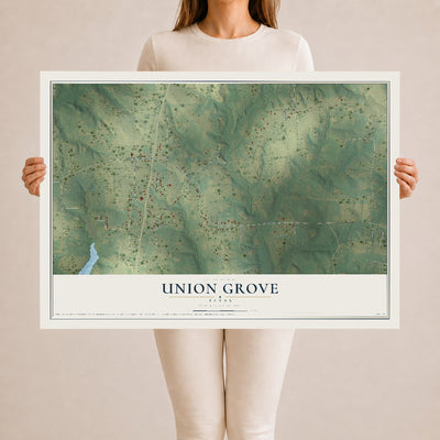Map of Union Grove, Texas, 24 x 36 inch unframed archival matte print