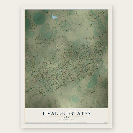 Uvalde Estates, Texas map print, the full design