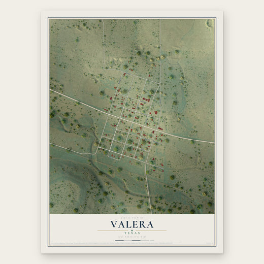 Valera, Texas map print, the full design