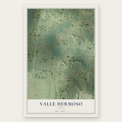 Valle Hermoso, Texas map print, the full design