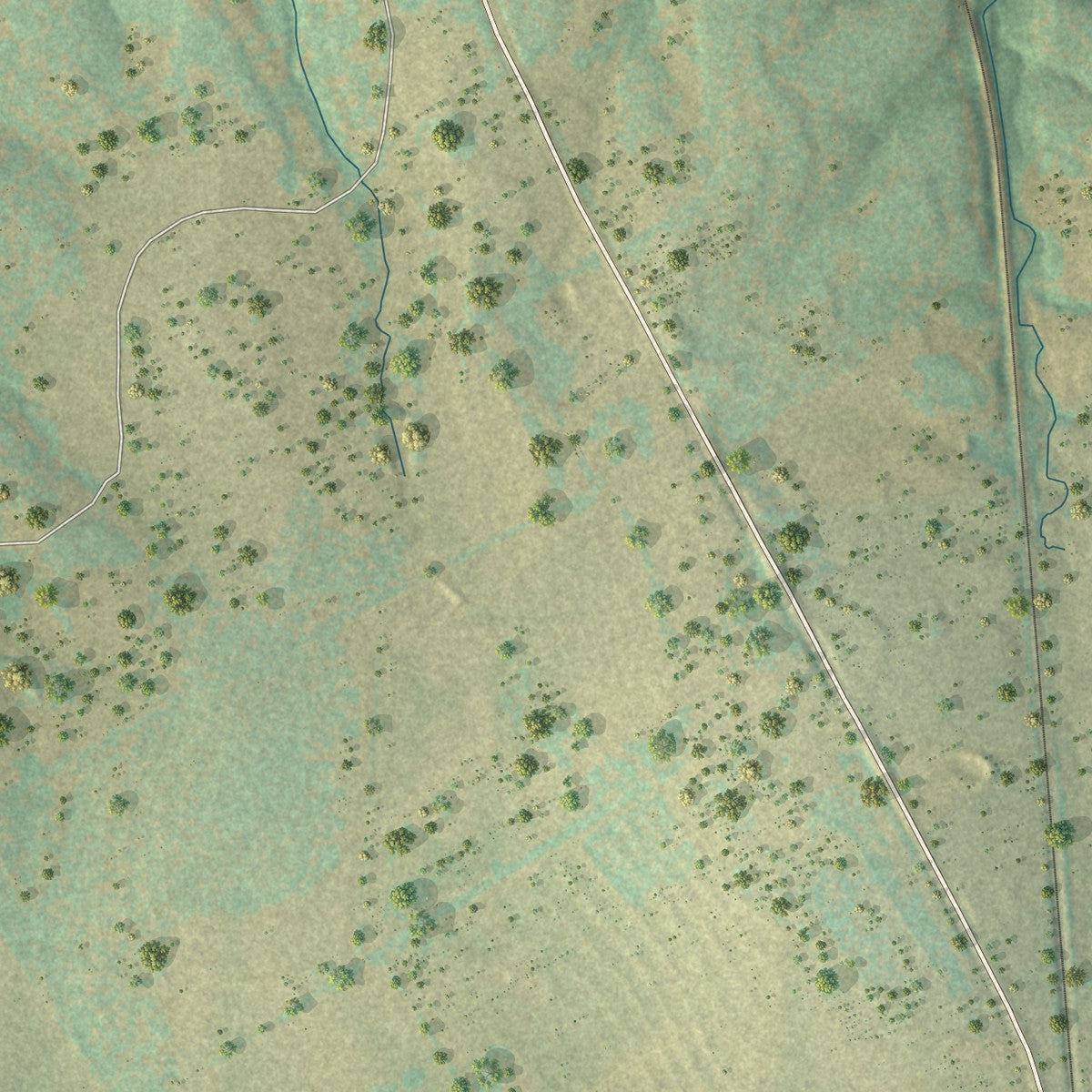 Second close-up of the map of Valley Mills, Texas print showing more streets and buildings
