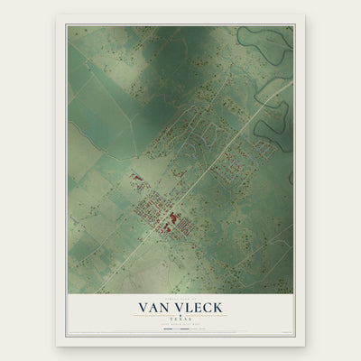 Van Vleck, Texas map print, the full design