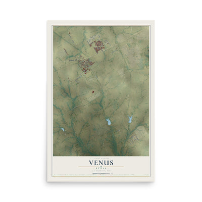 Map of Venus, Texas, 12 x 18 inch unframed archival matte print