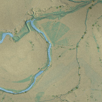Close-up of the map of Veribest, Texas print showing street and building detail