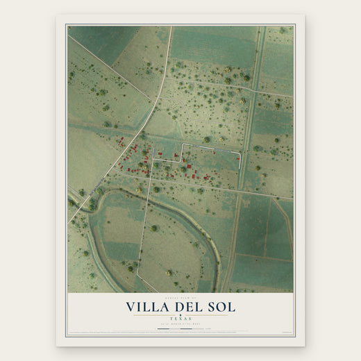 Villa del Sol, Texas map print, the full design