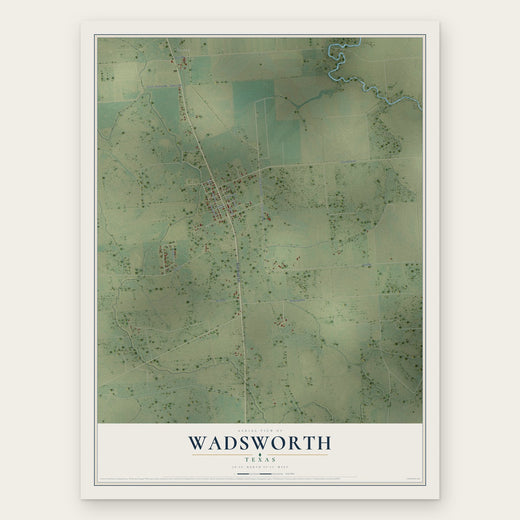 Wadsworth, Texas map print, the full design