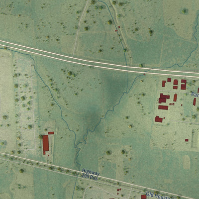 Second close-up of the map of Waller, Texas print showing more streets and buildings