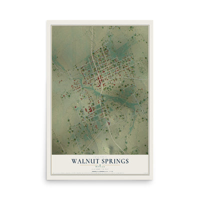 Map of Walnut Springs, Texas, 12 x 18 inch unframed archival matte print