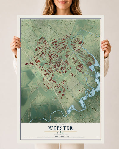 Map of Webster, Texas, 24 x 36 inch unframed archival matte print
