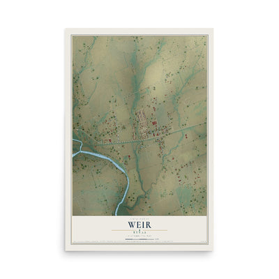 Map of Weir, Texas, 12 x 18 inch unframed archival matte print