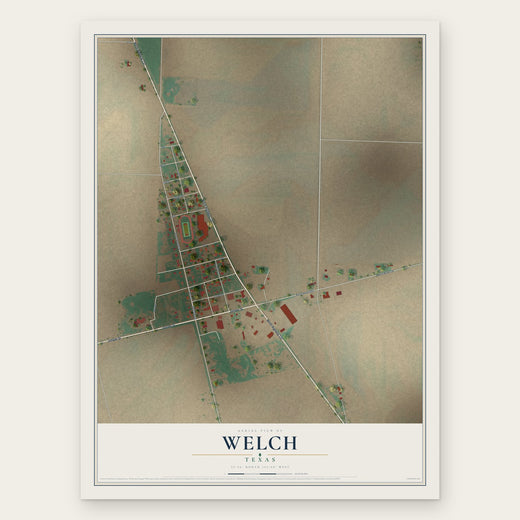 Welch, Texas map print, the full design