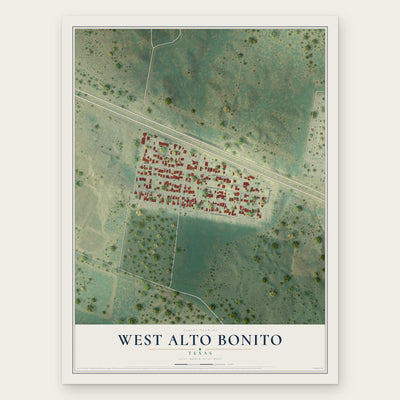 West Alto Bonito, Texas map print, the full design