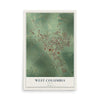 Map of West Columbia, Texas, 12 x 18 inch unframed archival matte print