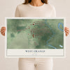 Map of West Orange, Texas, 12 x 18 inch unframed archival matte print