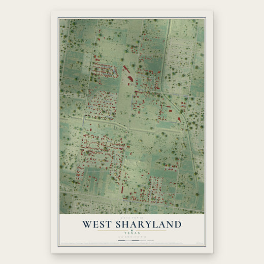 West Sharyland, Texas map print, the full design