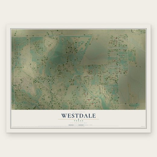 Westdale, Texas map print, the full design