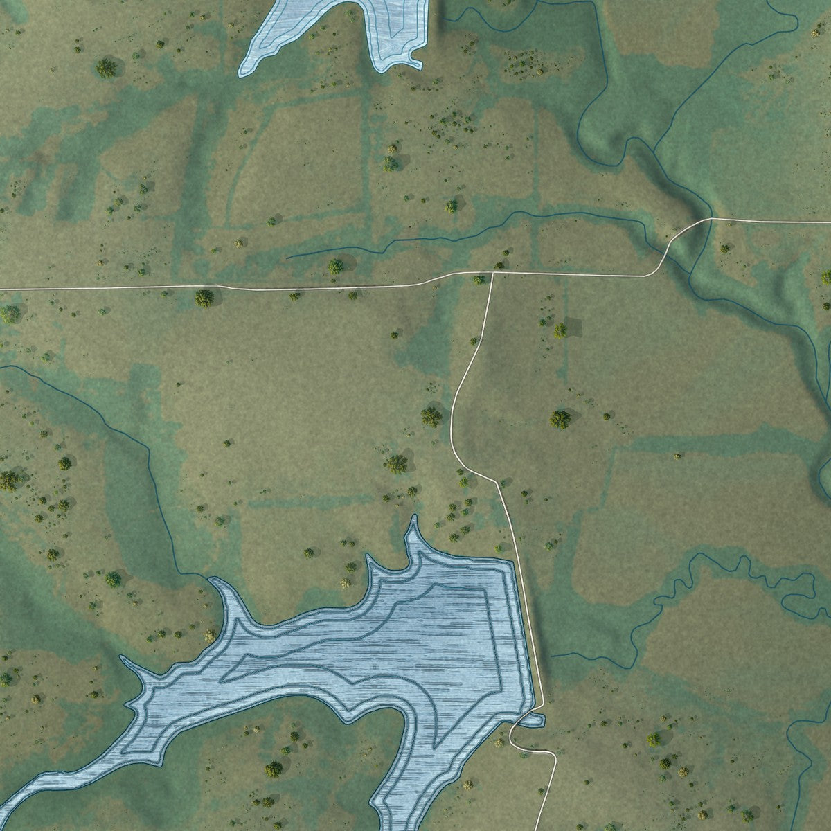 Second close-up of the map of Weston, Texas print showing more streets and buildings