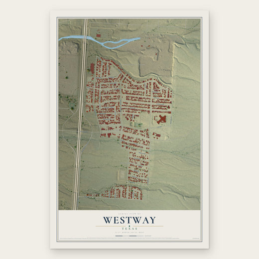 Westway, Texas map print, the full design