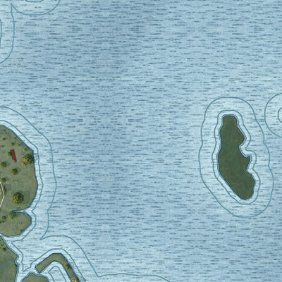 Close-up of the map of Westwood Shores, Texas print showing street and building detail