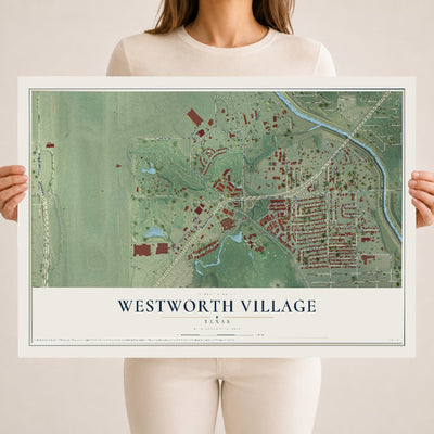 Map of Westworth Village, Texas, 18 x 24 inch unframed archival matte print