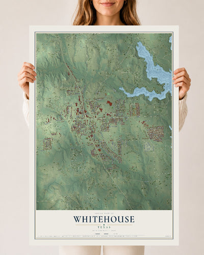 Map of Whitehouse, Texas, 24 x 36 inch unframed archival matte print