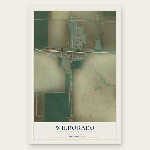 Wildorado, Texas map print, the full design