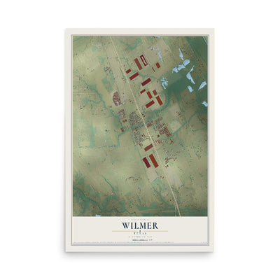 Map of Wilmer, Texas, 12 x 18 inch unframed archival matte print