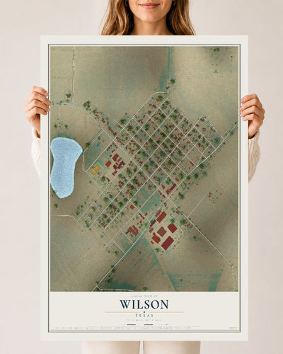 Map of Wilson, Texas, 24 x 36 inch unframed archival matte print
