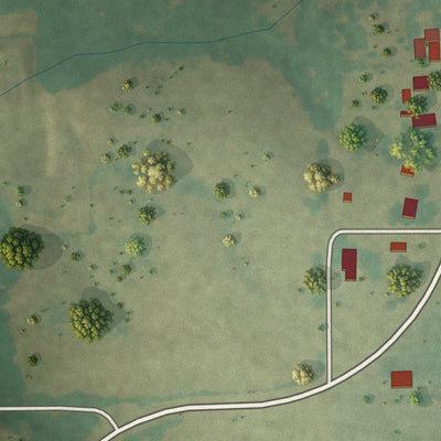 Second close-up of the map of Windom, Texas print showing more streets and buildings