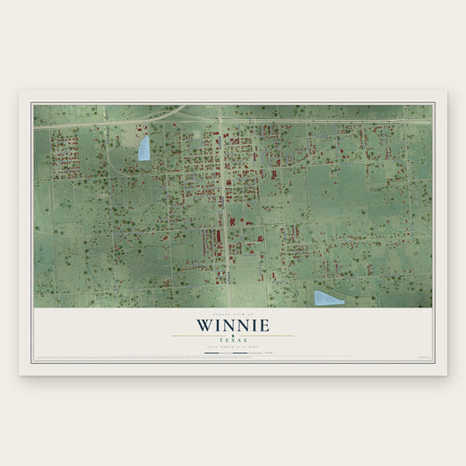 Winnie, Texas map print, the full design