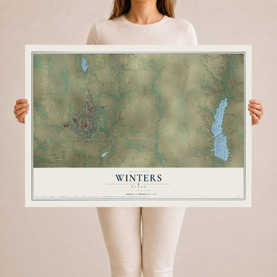 Map of Winters, Texas, 24 x 36 inch unframed archival matte print