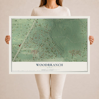 Map of Woodbranch, Texas, 24 x 36 inch unframed archival matte print