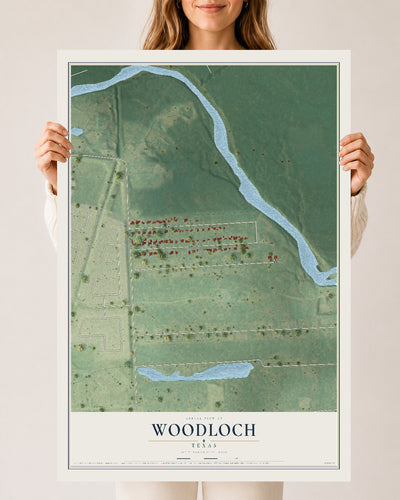 Map of Woodloch, Texas, 24 x 36 inch unframed archival matte print