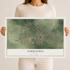 Map of Yorktown, Texas, 12 x 18 inch unframed archival matte print