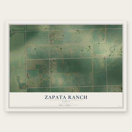 Zapata Ranch, Texas map print, the full design
