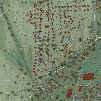 Second close-up of the map of Alpine, Utah print showing more streets and buildings