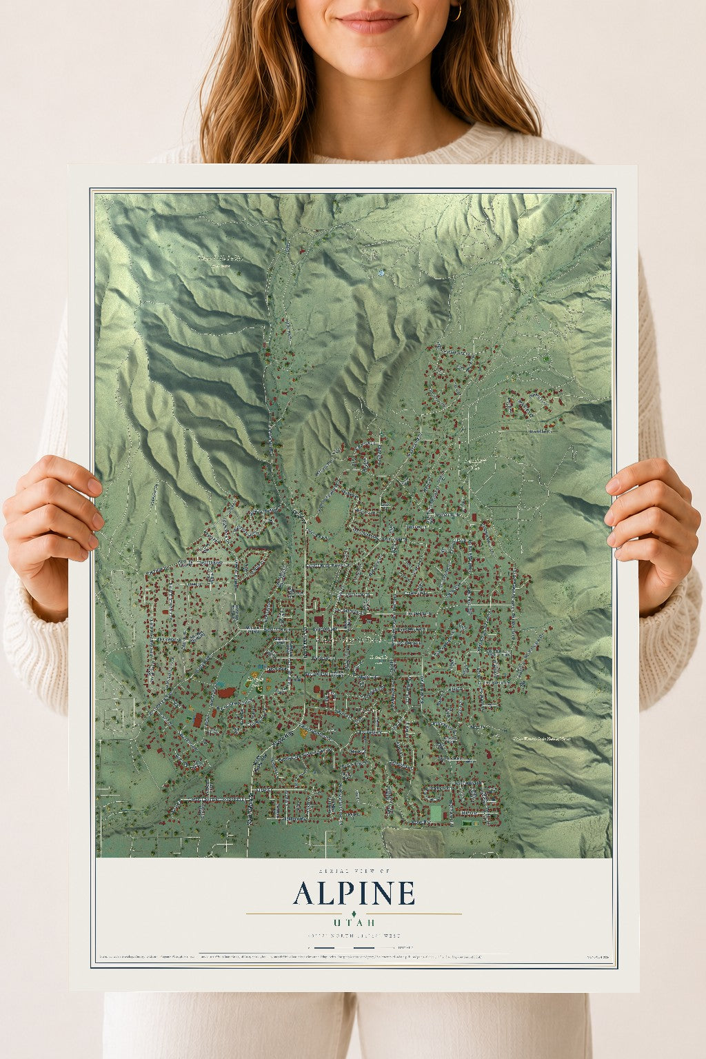 Map of Alpine, Utah, 18 x 24 inch unframed archival matte print