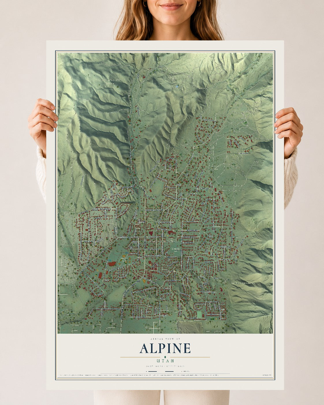 Map of Alpine, Utah, 24 x 36 inch unframed archival matte print