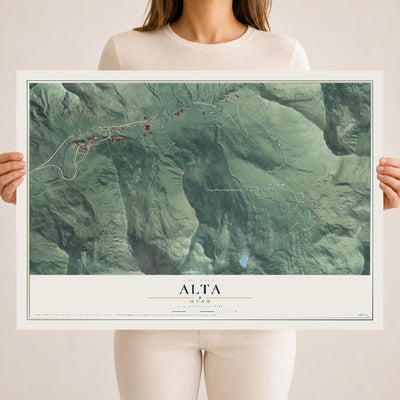 Map of Alta, Utah, 18 x 24 inch unframed archival matte print