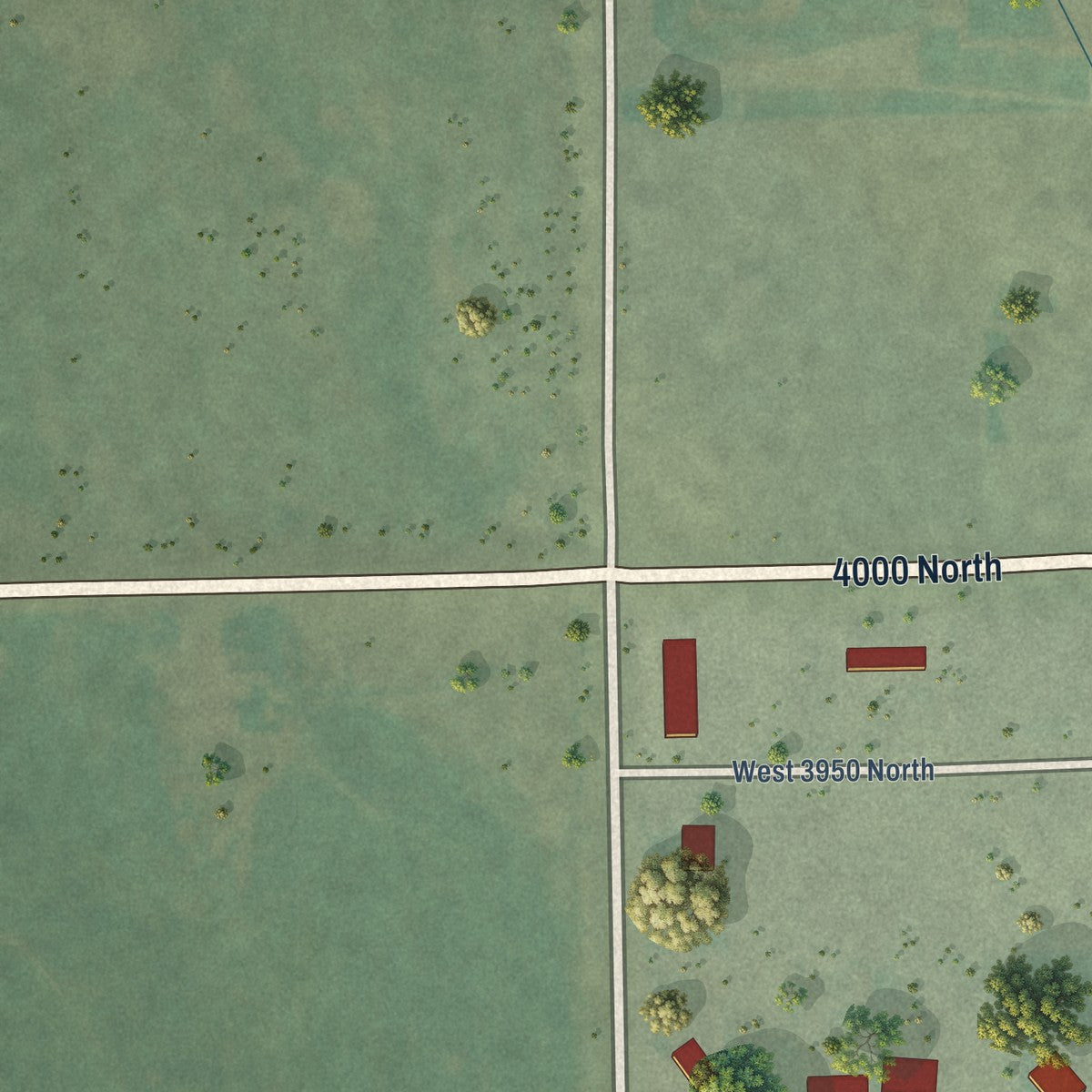 Second close-up of the map of Altamont, Utah print showing more streets and buildings