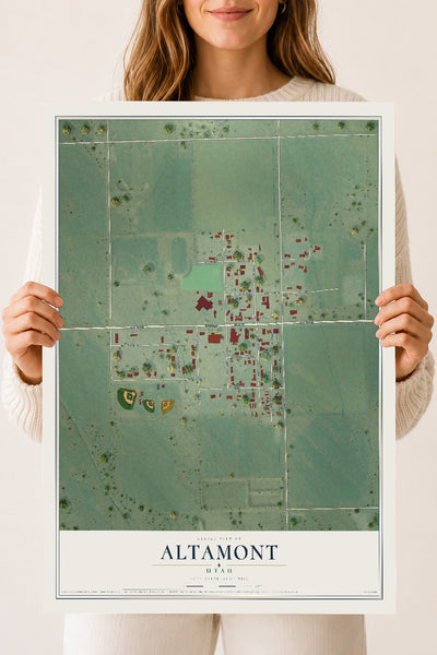 Map of Altamont, Utah, 18 x 24 inch unframed archival matte print