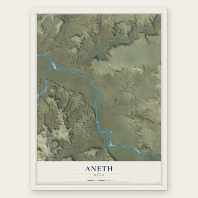 Aneth, Utah map print, the full design