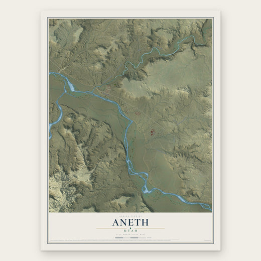 Aneth, Utah map print, the full design