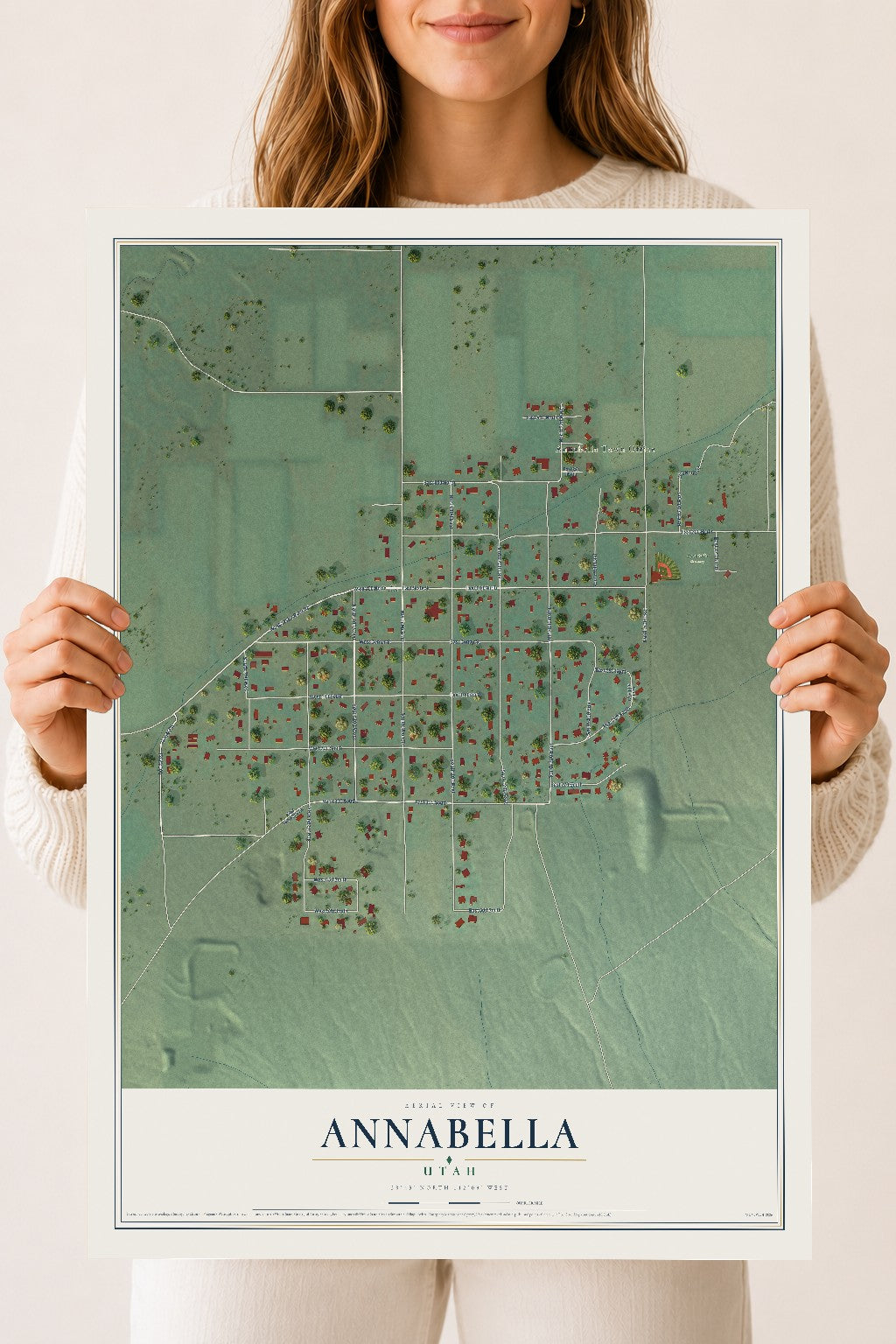 Map of Annabella, Utah, 18 x 24 inch unframed archival matte print