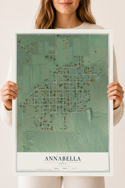 Map of Annabella, Utah, 18 x 24 inch unframed archival matte print