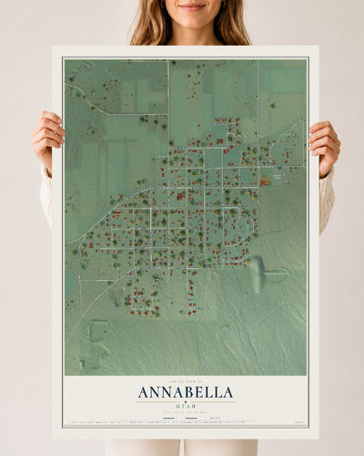 Map of Annabella, Utah, 24 x 36 inch unframed archival matte print