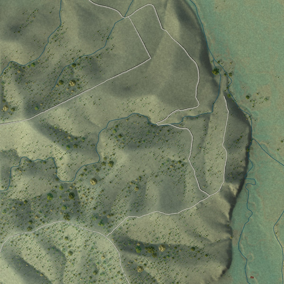 Second close-up of the map of Antimony, Utah print showing more streets and buildings
