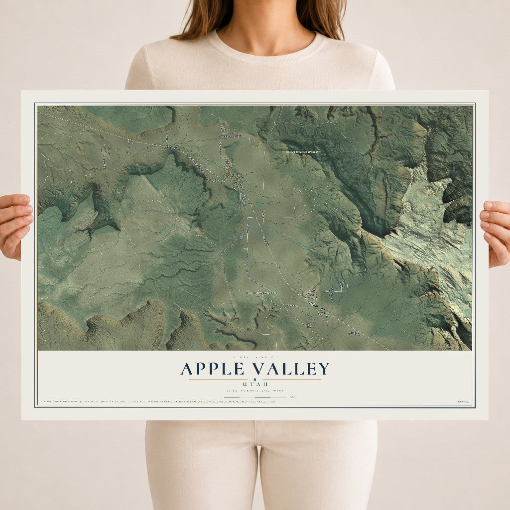 Map of Apple Valley, Utah, 18 x 24 inch unframed archival matte print